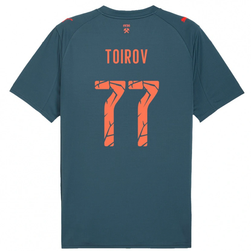 Danxen Bambino Maglia Khusrav Toirov #77 Navy Rosso Kit Gara Away 2025/26 Maglietta