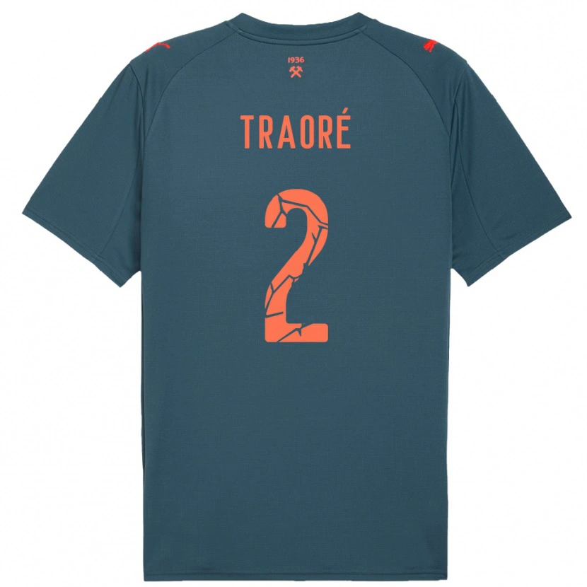 Danxen Bambino Maglia Lassina Traoré #2 Navy Rosso Kit Gara Away 2025/26 Maglietta