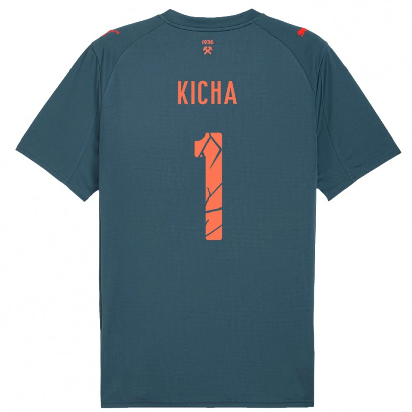Danxen Bambino Maglia Tymofiy Kicha #1 Navy Rosso Kit Gara Away 2025/26 Maglietta