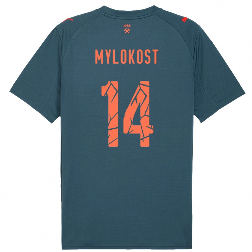 Danxen Bambino Maglia Yaroslav Mylokost #14 Navy Rosso Kit Gara Away 2025/26 Maglietta