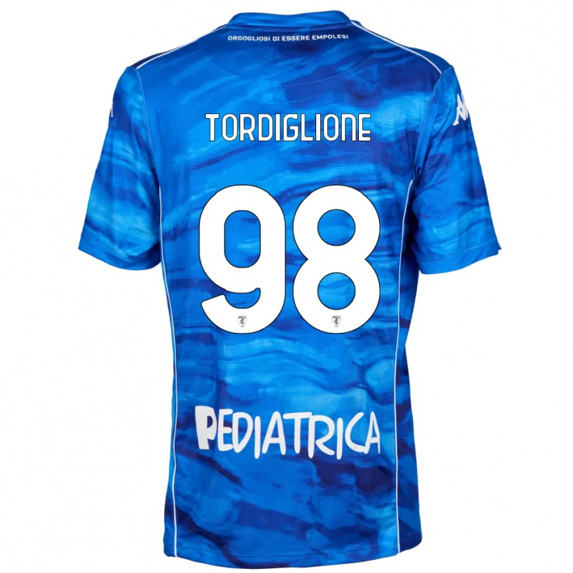 Danxen Uomo Maglia Nicolò Tordiglione #98 Blu Bianco Kit Gara Home 2025/26 Maglietta