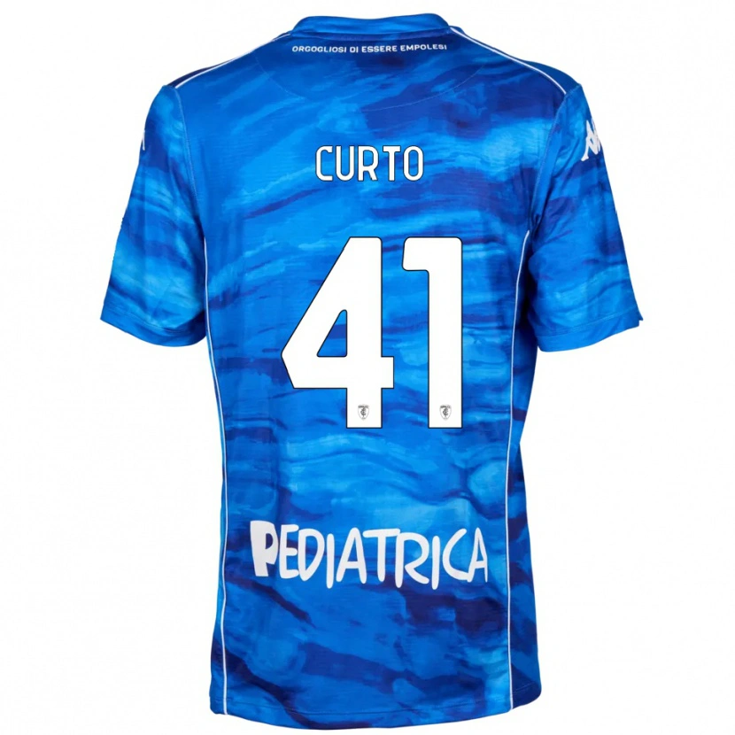 Danxen Uomo Maglia Marco Curto #41 Blu Bianco Kit Gara Home 2025/26 Maglietta