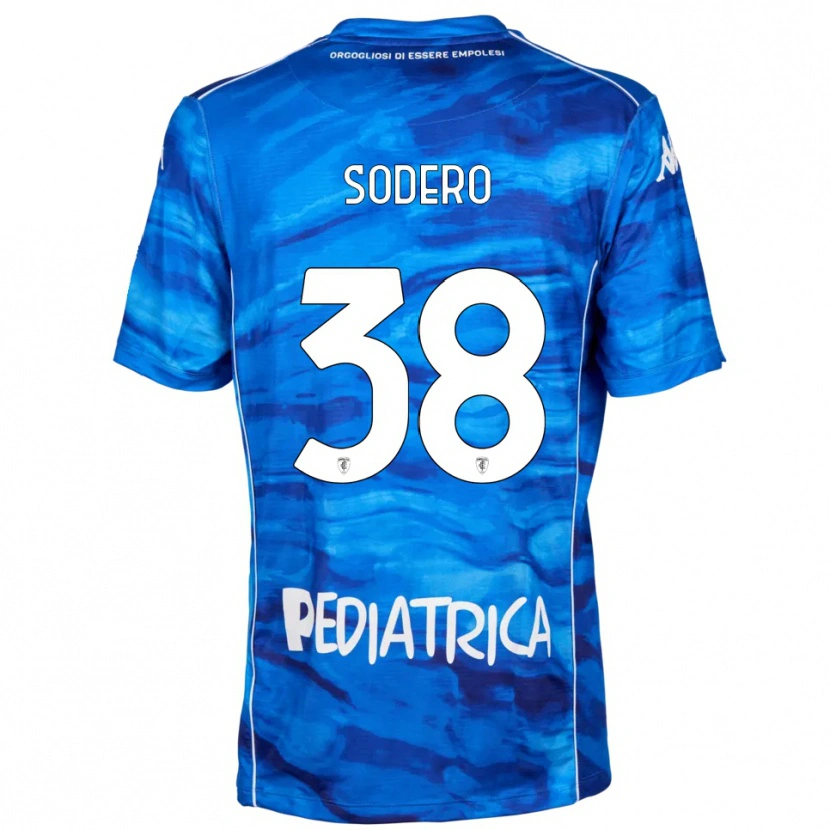 Danxen Uomo Maglia Andrea Sodero #38 Blu Bianco Kit Gara Home 2025/26 Maglietta