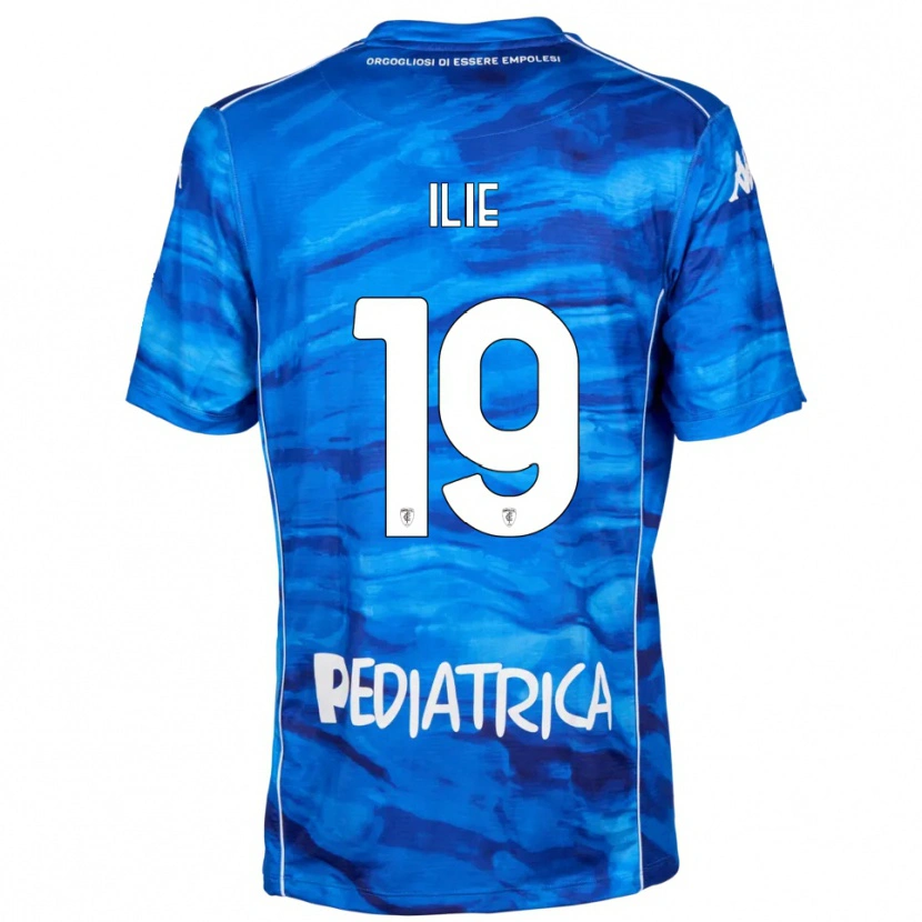 Danxen Uomo Maglia Rareș Ilie #19 Blu Bianco Kit Gara Home 2025/26 Maglietta