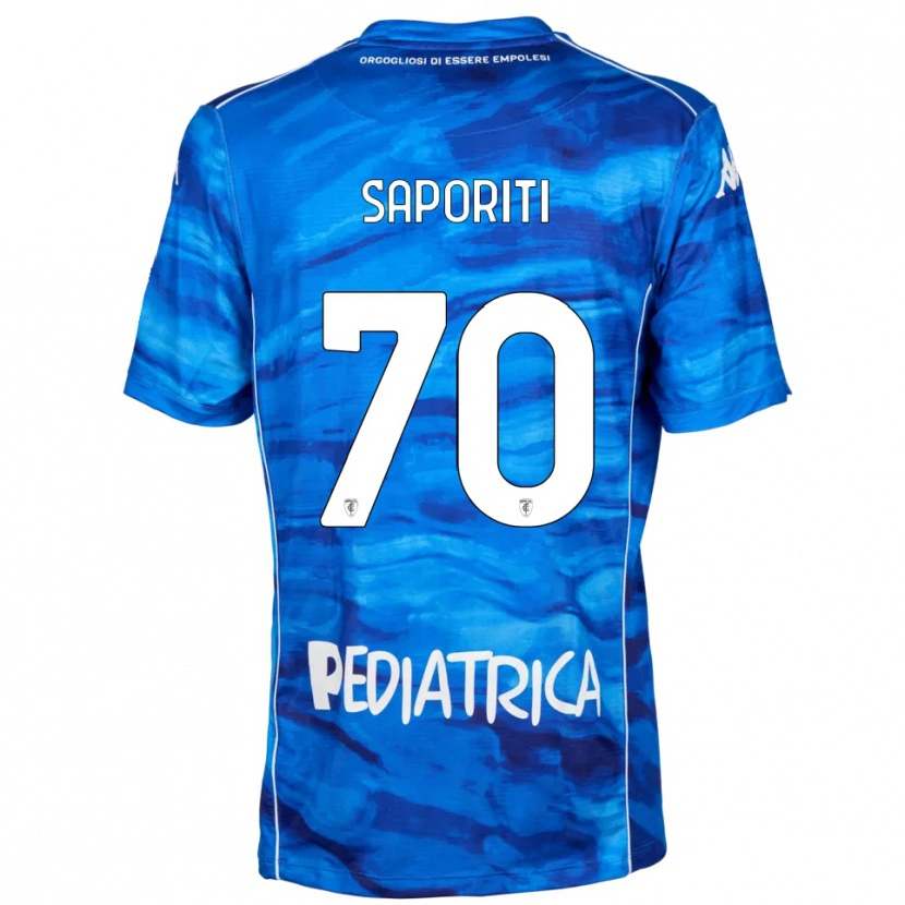 Danxen Uomo Maglia Edoardo Saporiti #70 Blu Bianco Kit Gara Home 2025/26 Maglietta