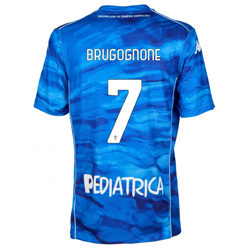 Danxen Uomo Maglia Giuseppe Brugognone #7 Blu Bianco Kit Gara Home 2025/26 Maglietta