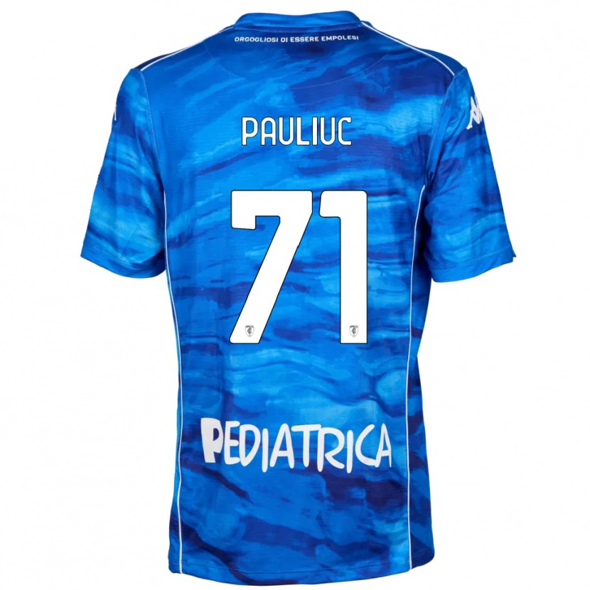 Danxen Uomo Maglia Nicolò Pauliuc #71 Blu Bianco Kit Gara Home 2025/26 Maglietta