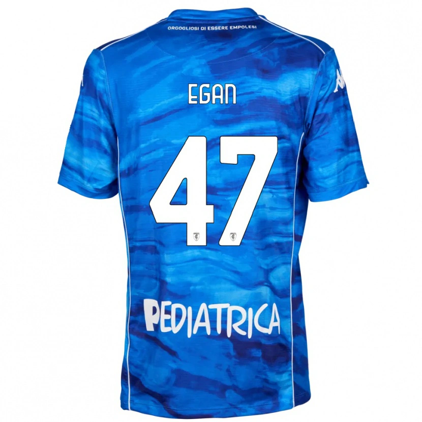 Danxen Uomo Maglia Matteo Egan #47 Blu Bianco Kit Gara Home 2025/26 Maglietta