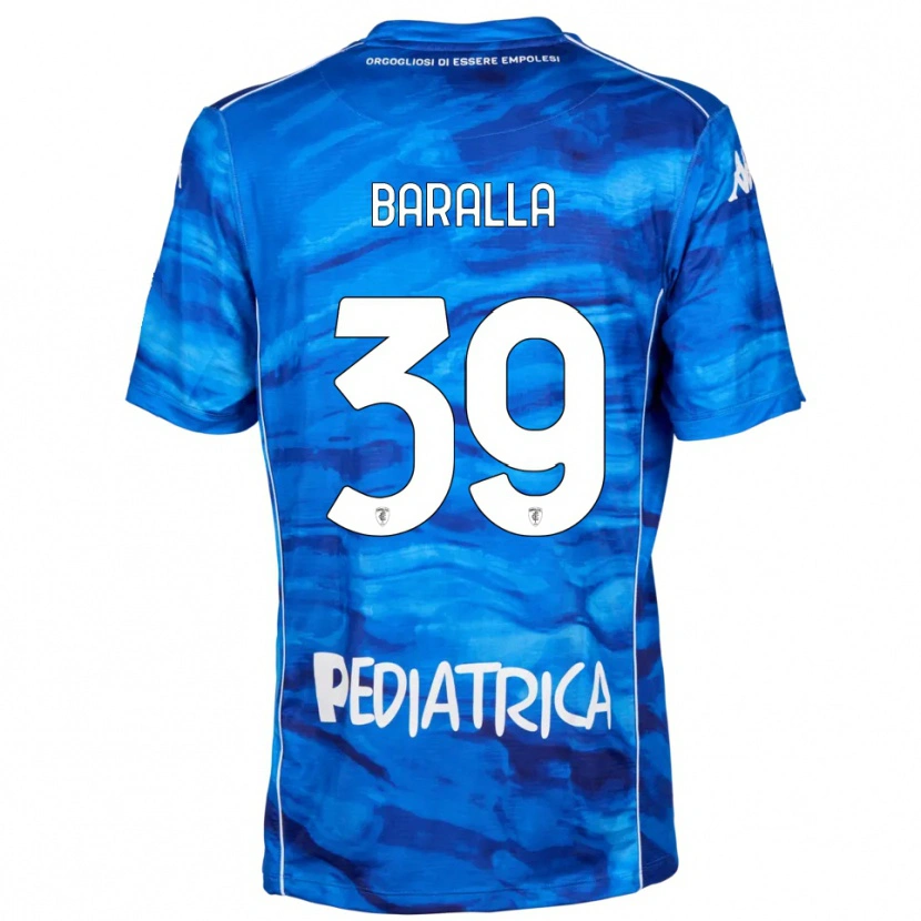 Danxen Uomo Maglia Alessio Baralla #39 Blu Bianco Kit Gara Home 2025/26 Maglietta