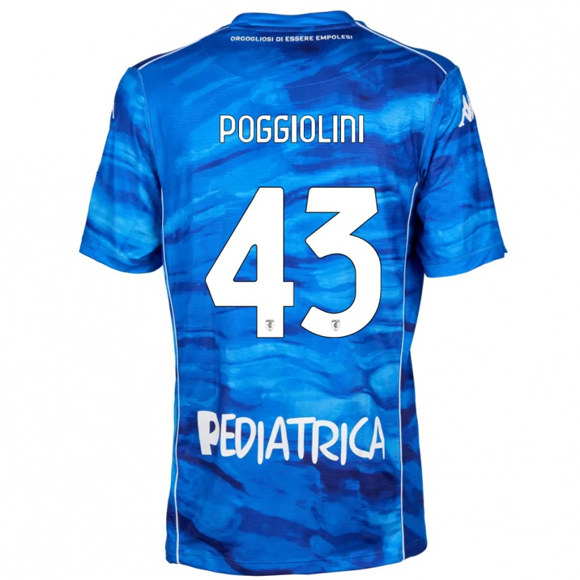 Danxen Uomo Maglia Duccio Poggiolini #43 Blu Bianco Kit Gara Home 2025/26 Maglietta