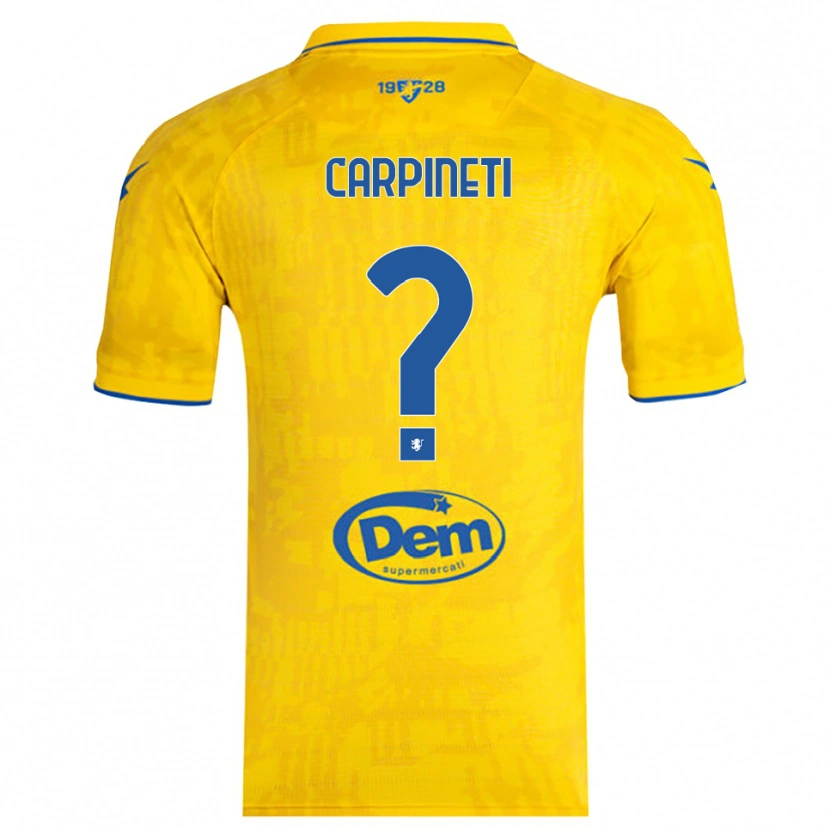 Danxen Uomo Maglia Cristiano Carpineti #0 Giallo Blu Kit Gara Home 2025/26 Maglietta
