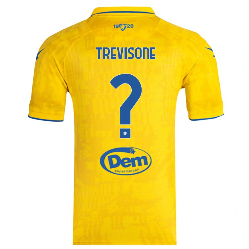 Danxen Uomo Maglia Gianmarco Trevisone #0 Giallo Blu Kit Gara Home 2025/26 Maglietta