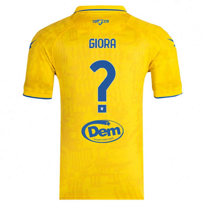 Danxen Uomo Maglia Federico Giora #0 Giallo Blu Kit Gara Home 2025/26 Maglietta