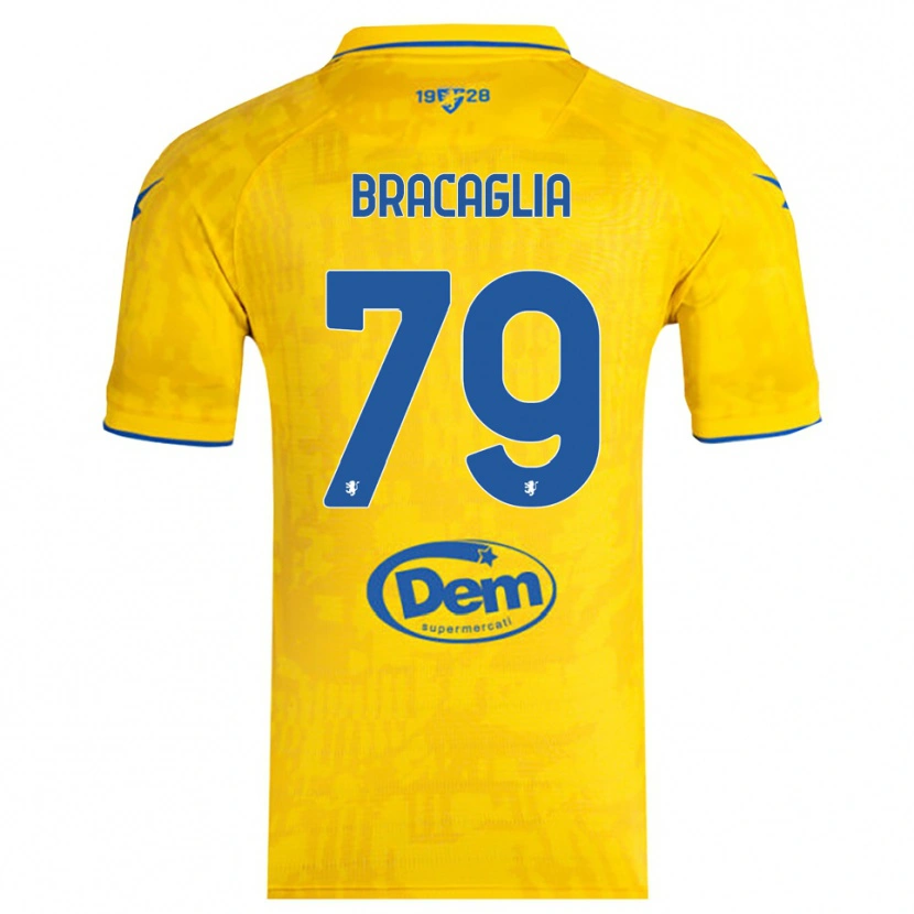Danxen Uomo Maglia Gabriele Bracaglia #79 Giallo Blu Kit Gara Home 2025/26 Maglietta