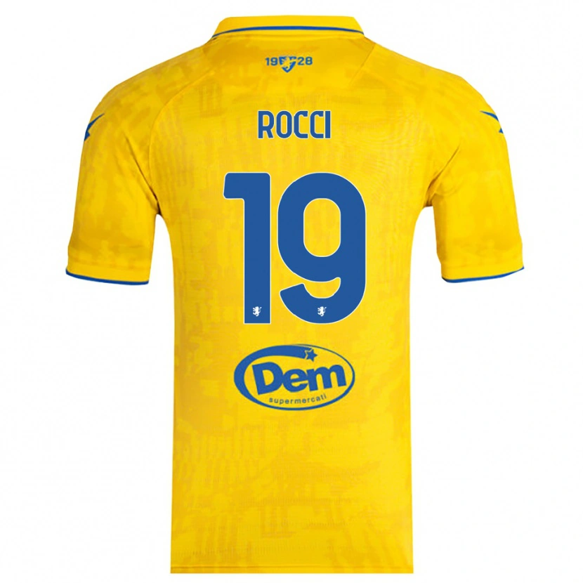 Danxen Uomo Maglia Valerio Rocci #19 Giallo Blu Kit Gara Home 2025/26 Maglietta