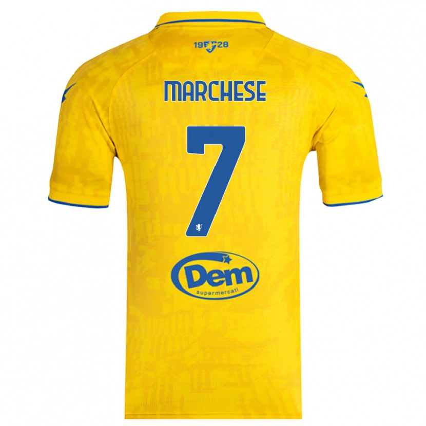 Danxen Uomo Maglia Carmelo Marchese #7 Giallo Blu Kit Gara Home 2025/26 Maglietta