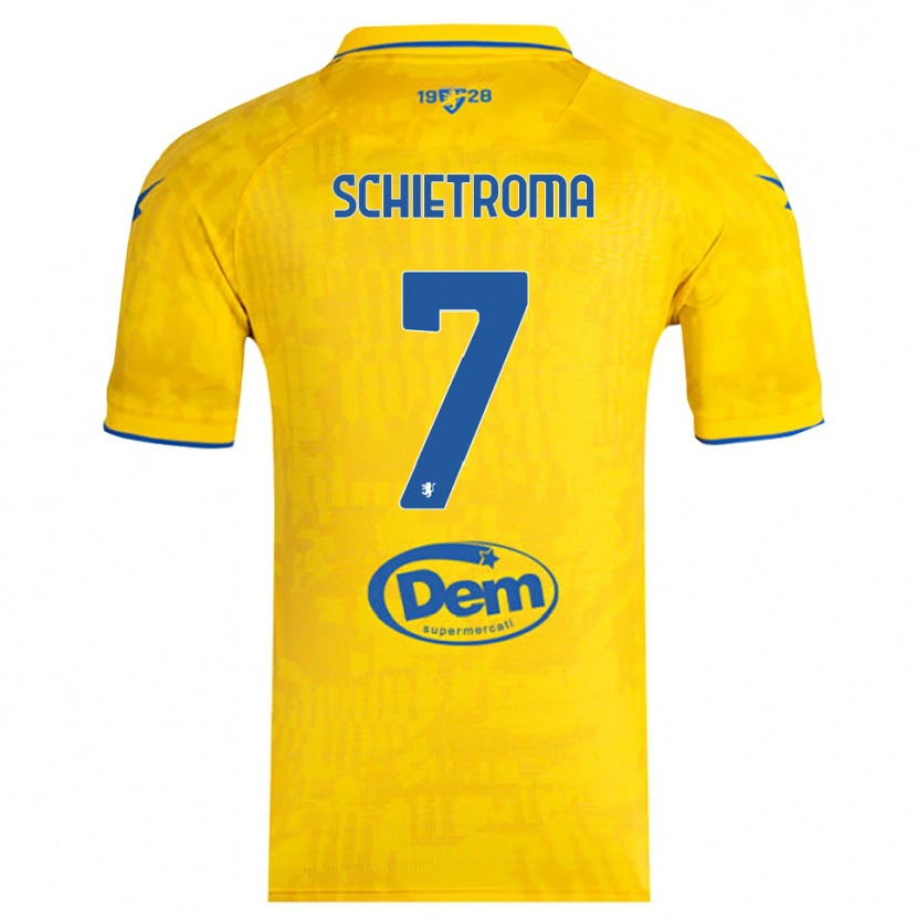Danxen Uomo Maglia Lorenzo Schietroma #7 Giallo Blu Kit Gara Home 2025/26 Maglietta