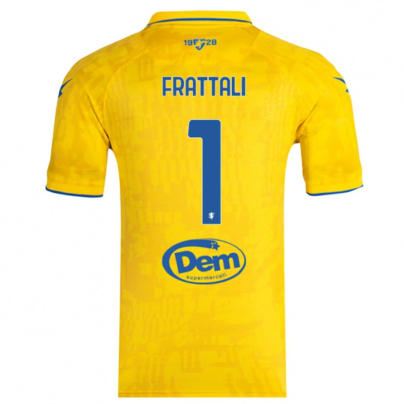 Danxen Uomo Maglia Pierluigi Frattali #1 Giallo Blu Kit Gara Home 2025/26 Maglietta