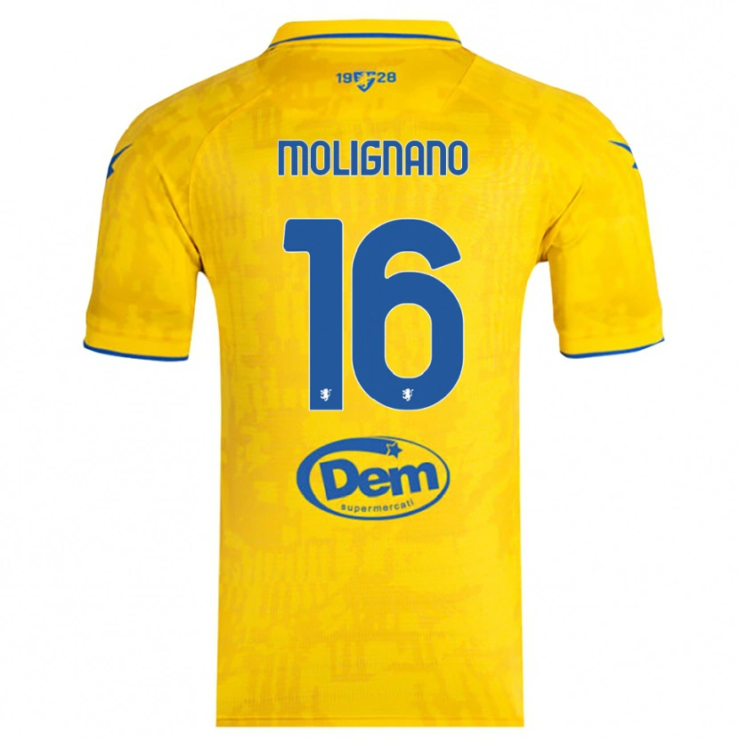 Danxen Uomo Maglia Gaetano Molignano #16 Giallo Blu Kit Gara Home 2025/26 Maglietta