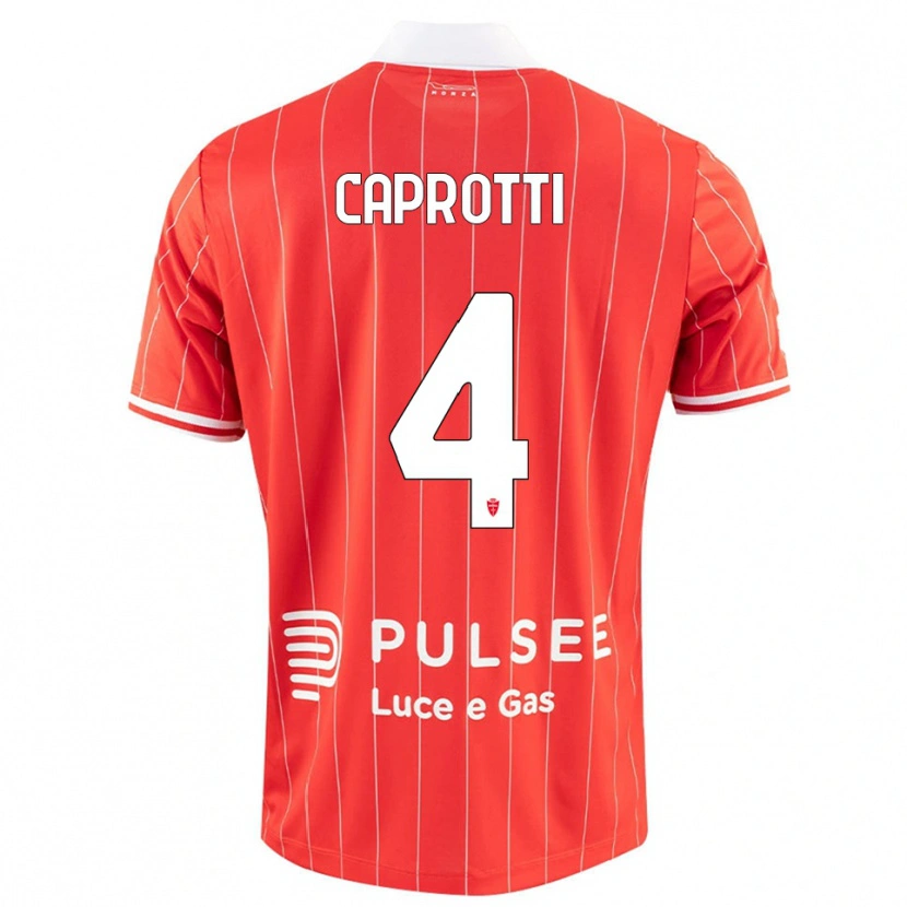 Danxen Uomo Maglia Carlo Caprotti #4 Rosso Bianco Kit Gara Home 2025/26 Maglietta
