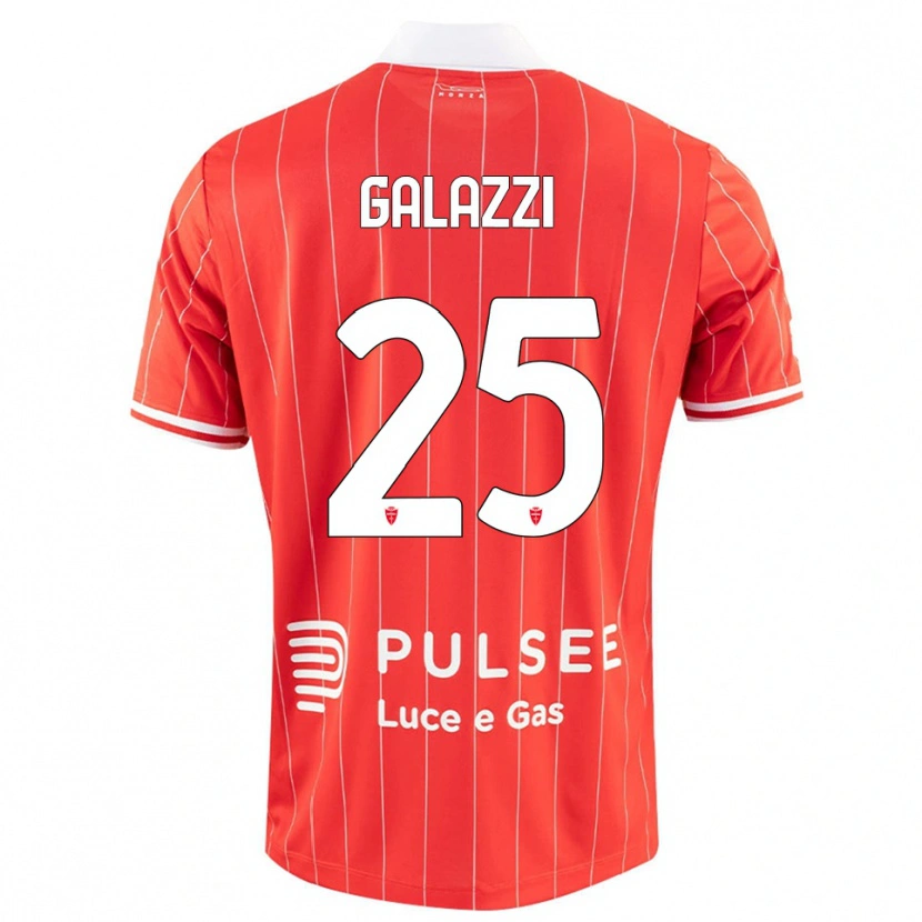 Danxen Uomo Maglia Nicolas Galazzi #25 Rosso Bianco Kit Gara Home 2025/26 Maglietta
