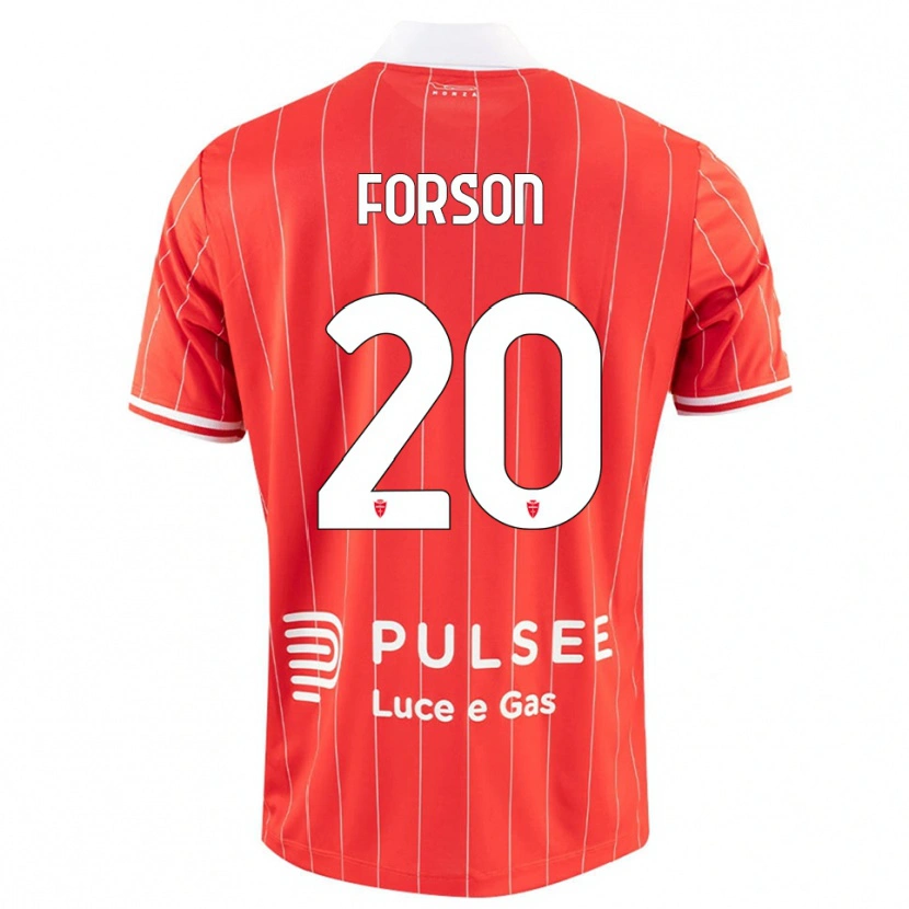 Danxen Uomo Maglia Omari Forson #20 Rosso Bianco Kit Gara Home 2025/26 Maglietta