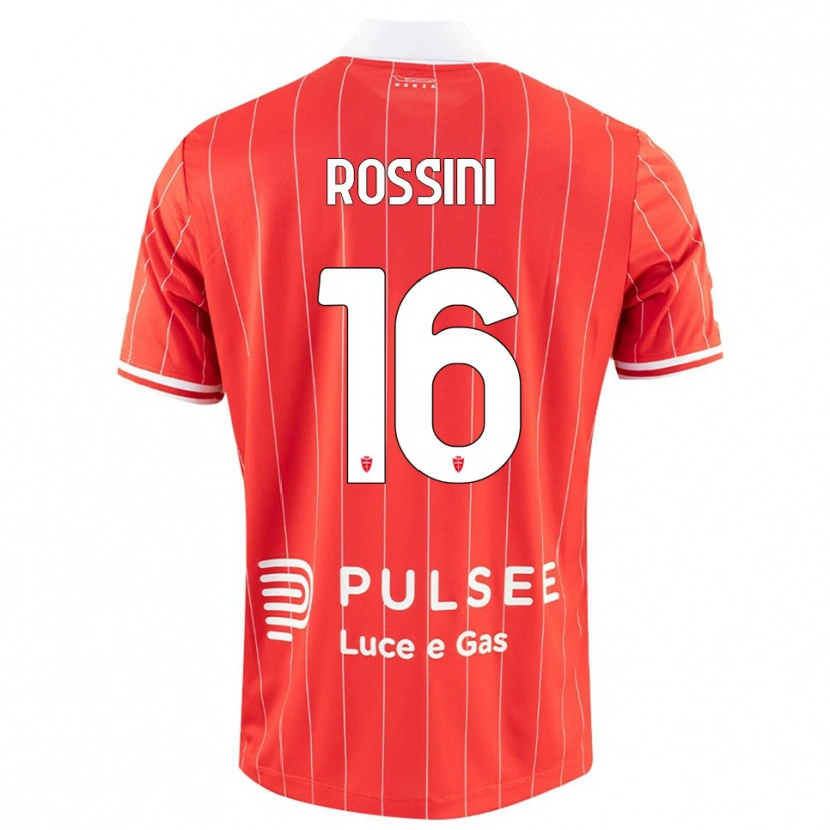 Danxen Uomo Maglia Andrea Rossini #16 Rosso Bianco Kit Gara Home 2025/26 Maglietta