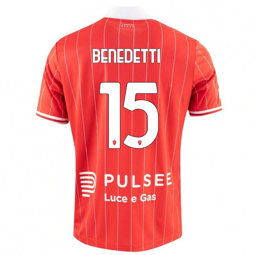 Danxen Uomo Maglia Elia Benedetti #15 Rosso Bianco Kit Gara Home 2025/26 Maglietta