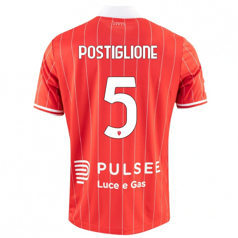 Danxen Uomo Maglia Nicolò Postiglione #5 Rosso Bianco Kit Gara Home 2025/26 Maglietta