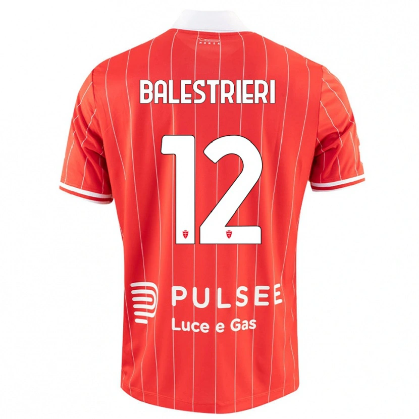 Danxen Uomo Maglia Alessandro Balestrieri #12 Rosso Bianco Kit Gara Home 2025/26 Maglietta