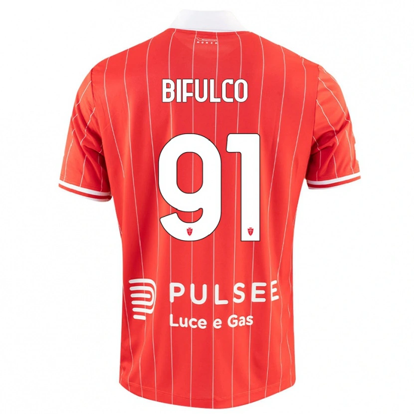 Danxen Uomo Maglia Davide Bifulco #91 Rosso Bianco Kit Gara Home 2025/26 Maglietta