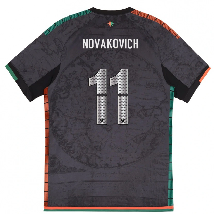 Danxen Uomo Maglia Andrija Novakovich #11 Grigio Scuro Kit Gara Home 2025/26 Maglietta