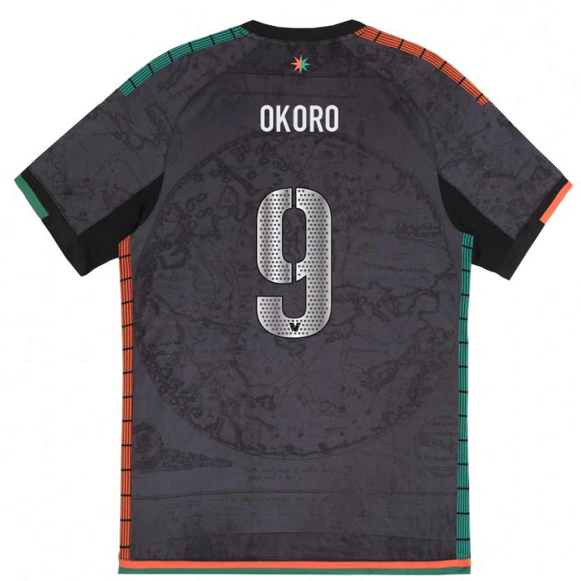 Danxen Uomo Maglia Alvin Okoro #9 Grigio Scuro Kit Gara Home 2025/26 Maglietta