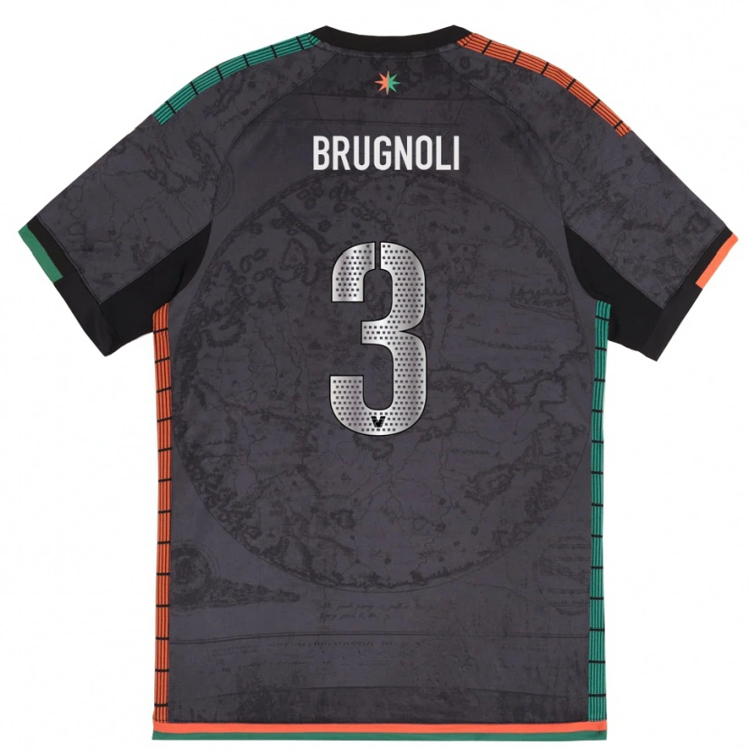 Danxen Uomo Maglia Lorenzo Brugnoli #3 Grigio Scuro Kit Gara Home 2025/26 Maglietta