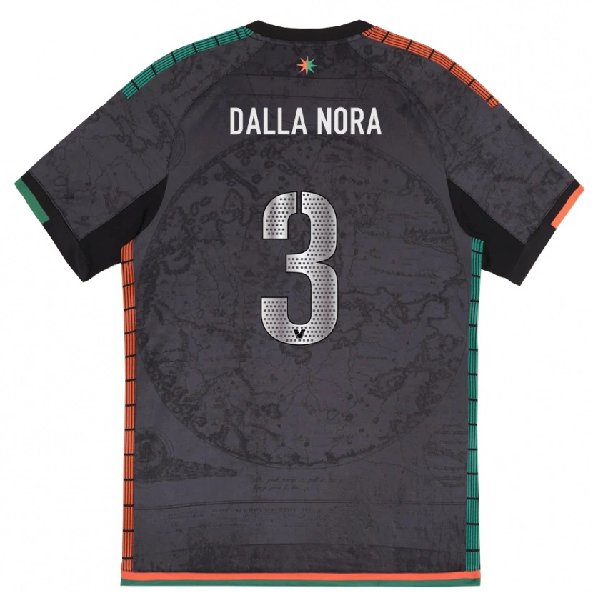 Danxen Uomo Maglia Edoardo Dalla Nora #3 Grigio Scuro Kit Gara Home 2025/26 Maglietta