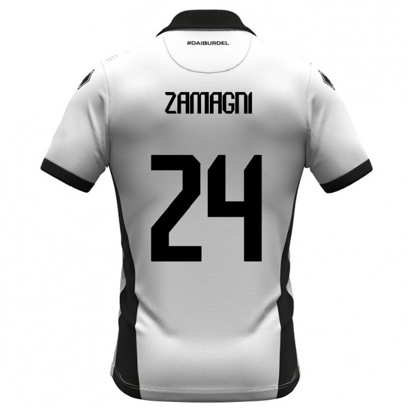 Danxen Uomo Maglia Davide Zamagni #24 Bianco Nero Arancione Kit Gara Home 2025/26 Maglietta