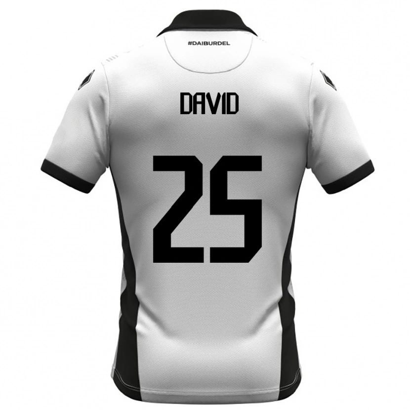 Danxen Uomo Maglia Antonio David #25 Bianco Nero Arancione Kit Gara Home 2025/26 Maglietta
