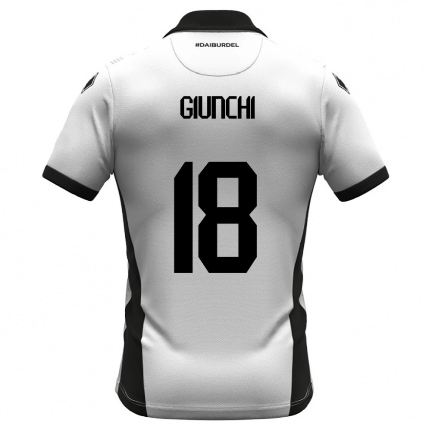 Danxen Uomo Maglia Andrea Giunchi #18 Bianco Nero Arancione Kit Gara Home 2025/26 Maglietta