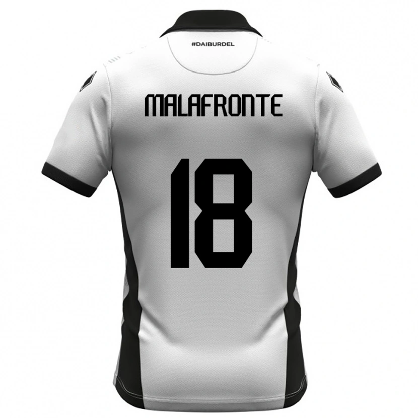 Danxen Uomo Maglia Giovanni Malafronte #18 Bianco Nero Arancione Kit Gara Home 2025/26 Maglietta