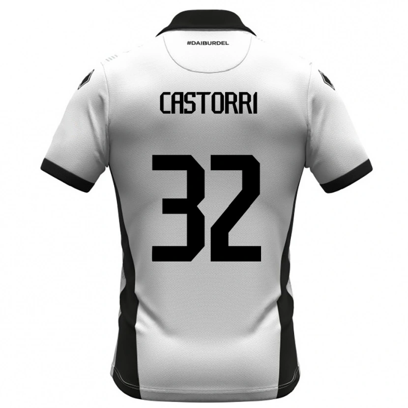Danxen Uomo Maglia Gianmarco Castorri #32 Bianco Nero Arancione Kit Gara Home 2025/26 Maglietta
