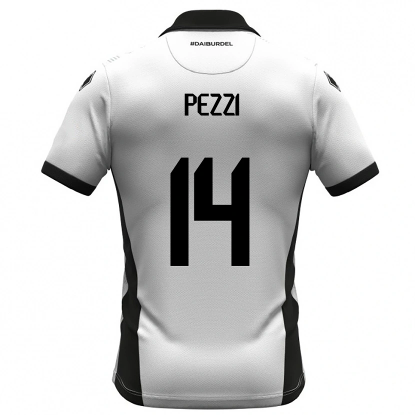 Danxen Uomo Maglia Alessandro Pezzi #14 Bianco Nero Arancione Kit Gara Home 2025/26 Maglietta
