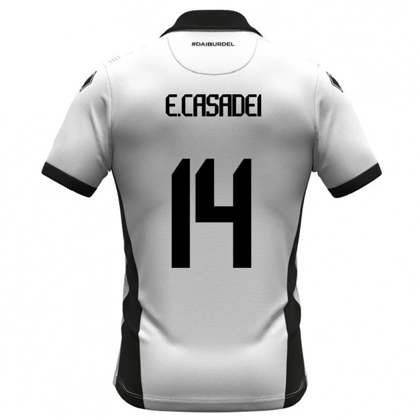 Danxen Uomo Maglia Enea Casadei #14 Bianco Nero Arancione Kit Gara Home 2025/26 Maglietta