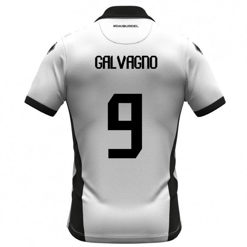 Danxen Uomo Maglia Filippo Galvagno #9 Bianco Nero Arancione Kit Gara Home 2025/26 Maglietta