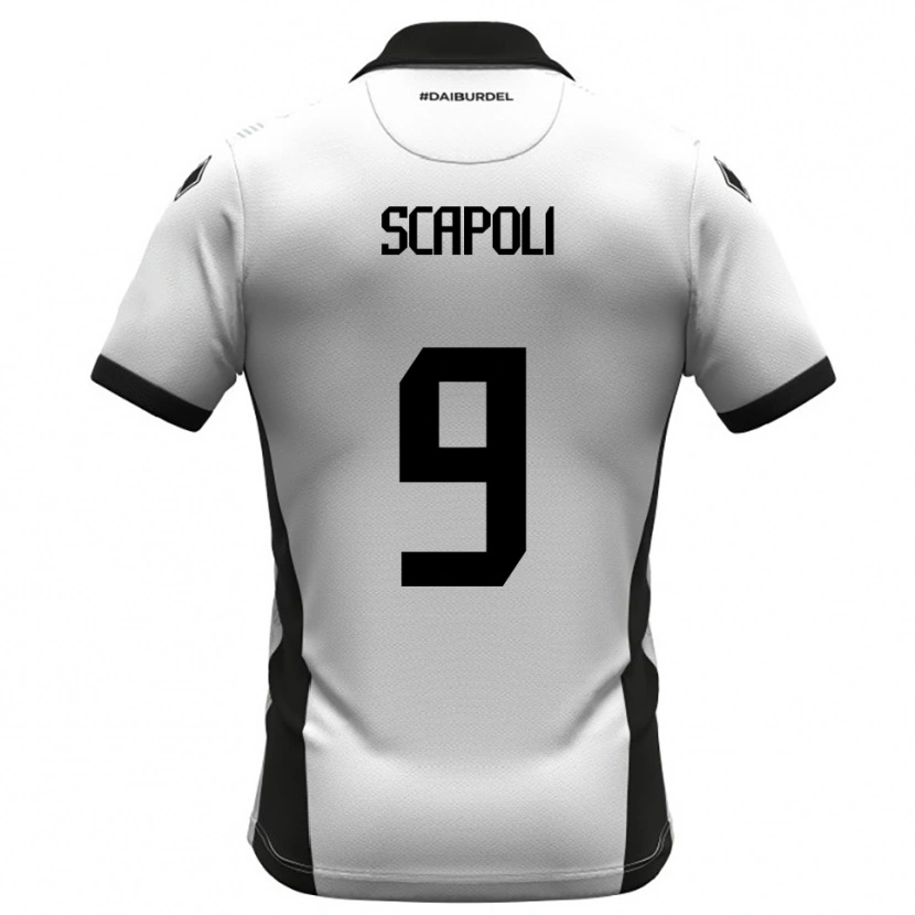 Danxen Uomo Maglia Francesco Scapoli #9 Bianco Nero Arancione Kit Gara Home 2025/26 Maglietta