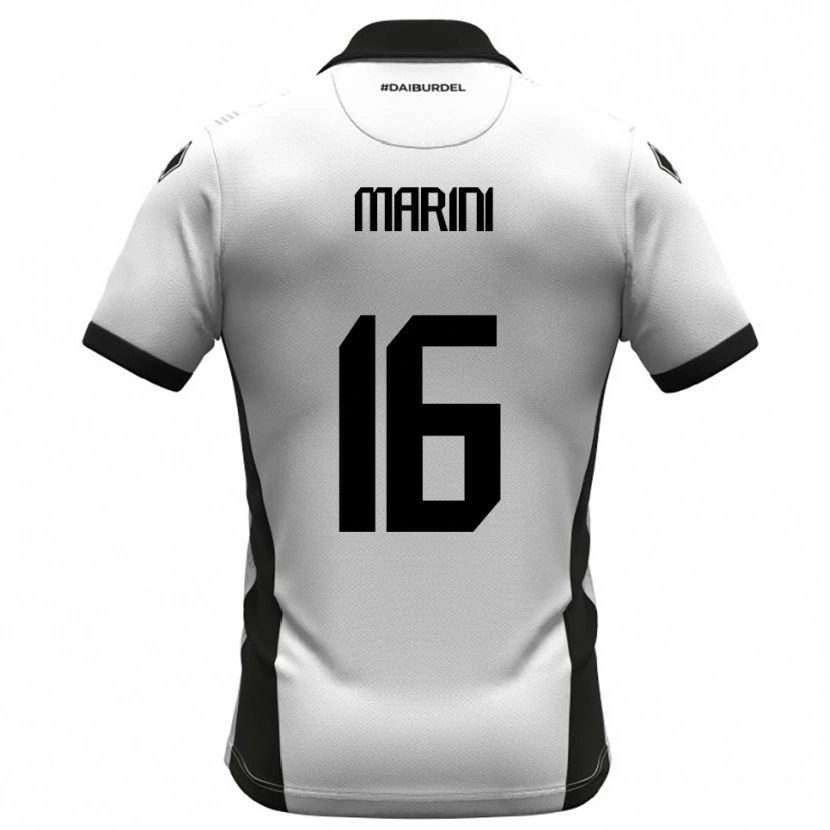 Danxen Uomo Maglia David Marini #16 Bianco Nero Arancione Kit Gara Home 2025/26 Maglietta