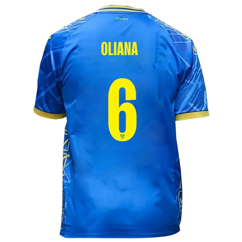 Danxen Uomo Maglia Filippo Oliana #6 Azzurro Giallo Kit Gara Home 2025/26 Maglietta