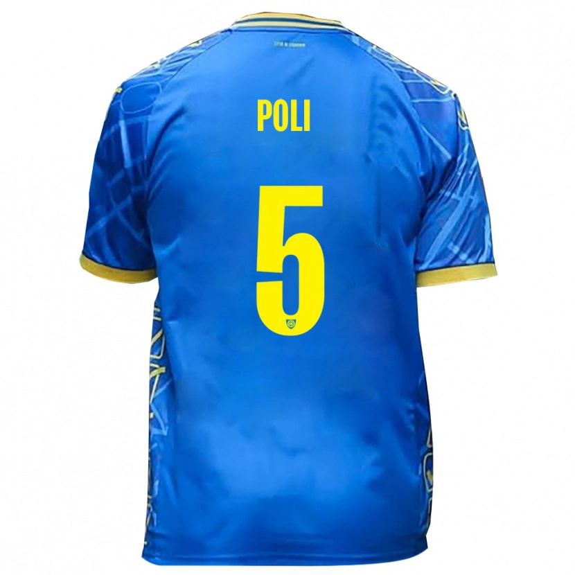 Danxen Uomo Maglia Lorenzo Poli #5 Azzurro Giallo Kit Gara Home 2025/26 Maglietta