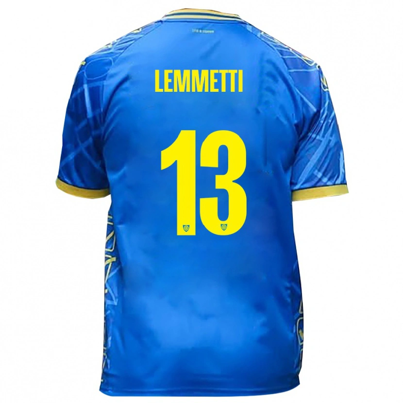 Danxen Uomo Maglia Tommaso Lemmetti #13 Azzurro Giallo Kit Gara Home 2025/26 Maglietta