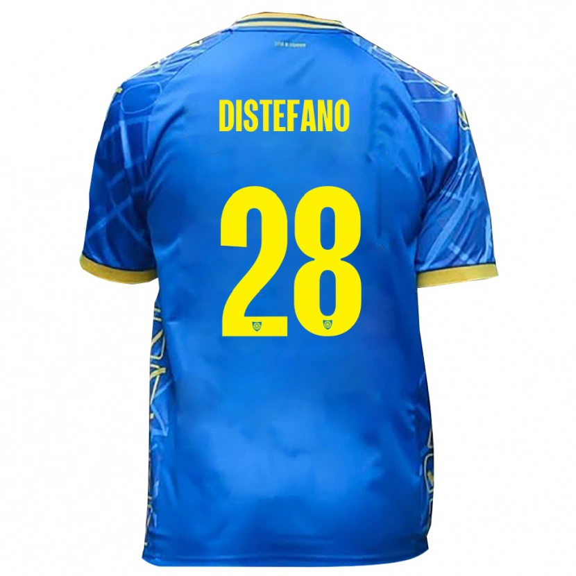 Danxen Uomo Maglia Filippo Distefano #28 Azzurro Giallo Kit Gara Home 2025/26 Maglietta