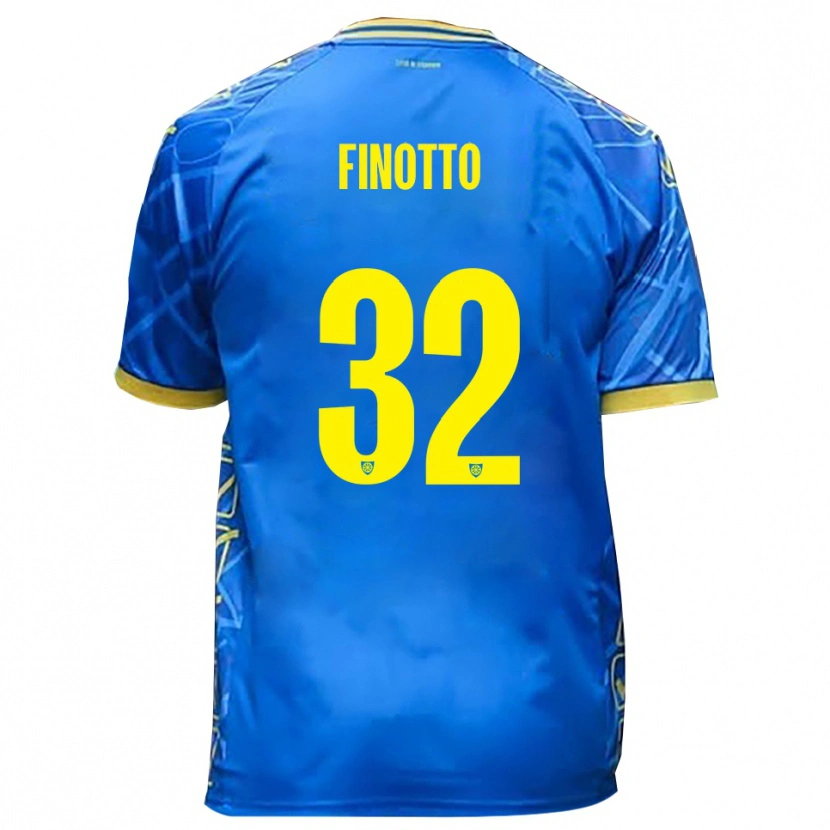 Danxen Uomo Maglia Mattia Finotto #32 Azzurro Giallo Kit Gara Home 2025/26 Maglietta